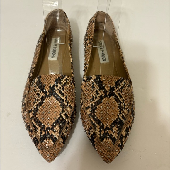 Steve Madden Feather-S tan brown snakeskin slip-on shoes size 6 M - Picture 10 of 10
